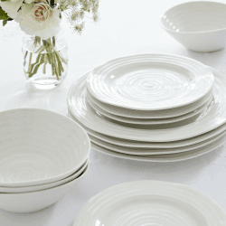 Image showing the Ceramics Set of 4 side plates, 20cm, White product.