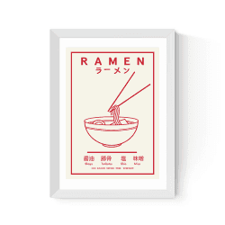 Image showing the Violet Studio Ramen Framed Print, 45 x 33cm, Red product.