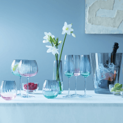 Image showing the Dusk Pair of balloon goblets, H20.4 x D11.5cm, pink/grey product.