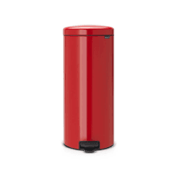 Image showing the New Icon Plastic bucket pedal bin, 30 litre, Passion Red product.
