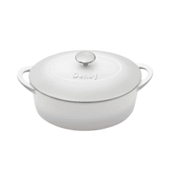 Image showing the Natural Cast Iron Oval casserole dish, 28cm, Light Grey product.