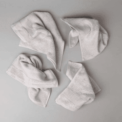 Image showing the Organic 600gsm Set of 2 Face Towels, 30 x 30cm, Grey product.