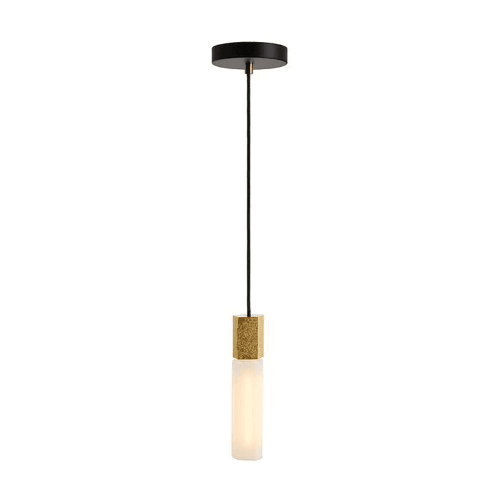 Basalt Single pendant & bulb, L300 x D5 cm, Brass
