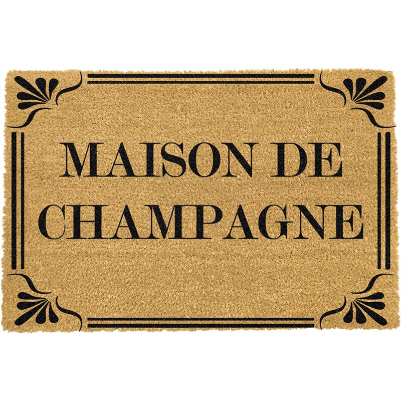 Country Home Maison De Champagne Doormat, 90 x 60cm, Natural & Black