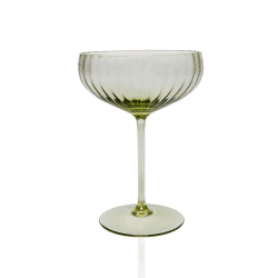 Image showing the Lyon Set of 2 Champagne Saucers, 210ml, Olive Green product.
