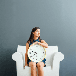 Image showing the Echo Number Three Wall clock, D 37cm, Yellow product.