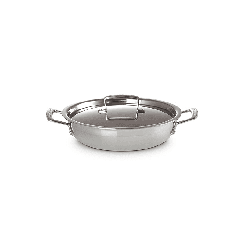 Classic 3-ply Shallow Casserole, 24cm, Stainless Steel