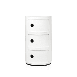 Image showing the Componibili 3 door cabinet, H59 x W32 x D32 cm, White product.