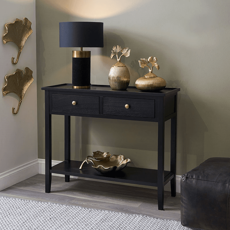 Chelmsford Console Table, Satin Black