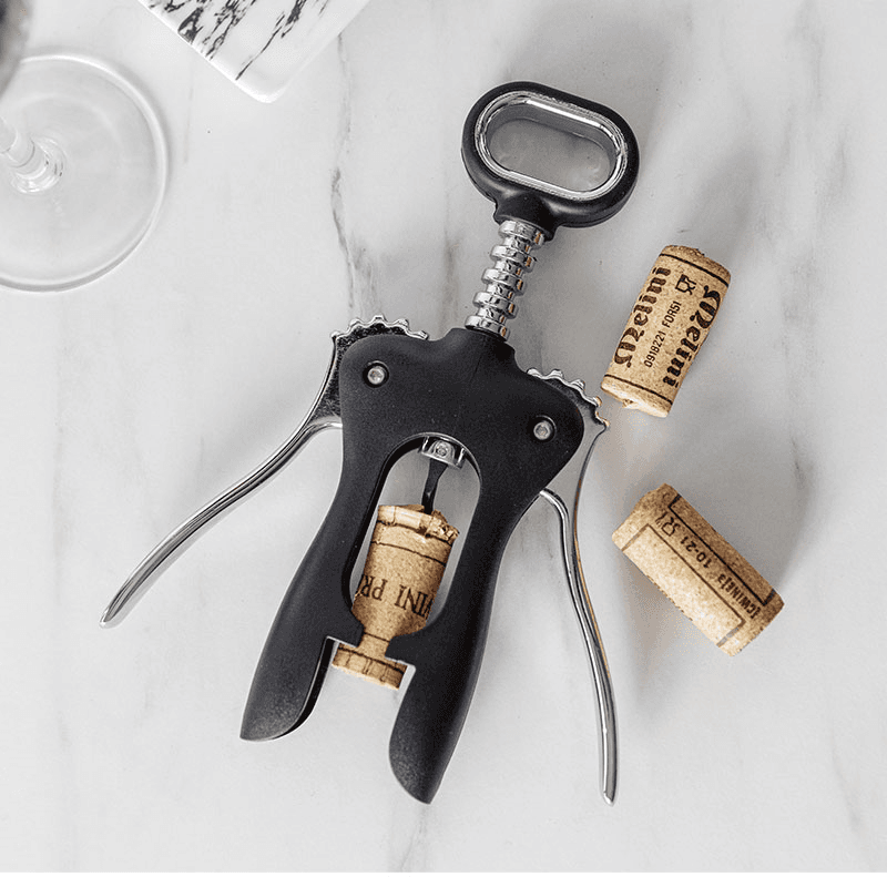 Double Handled Winged Corkscrew, Black