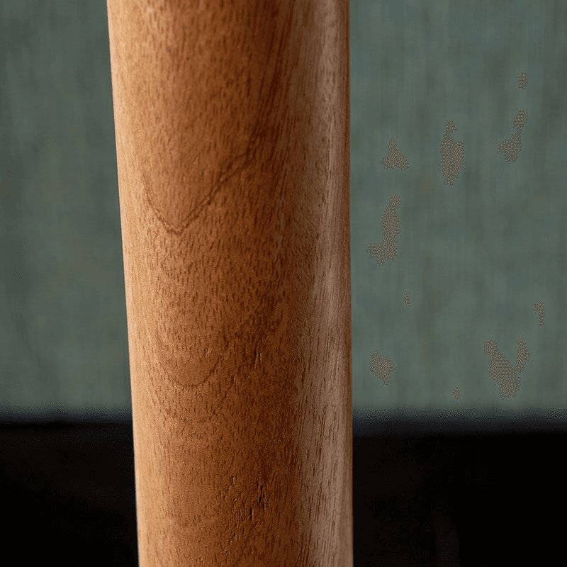 Toma Floor Lamp With Linen Drum Shade, H133cm, Oiled Wood