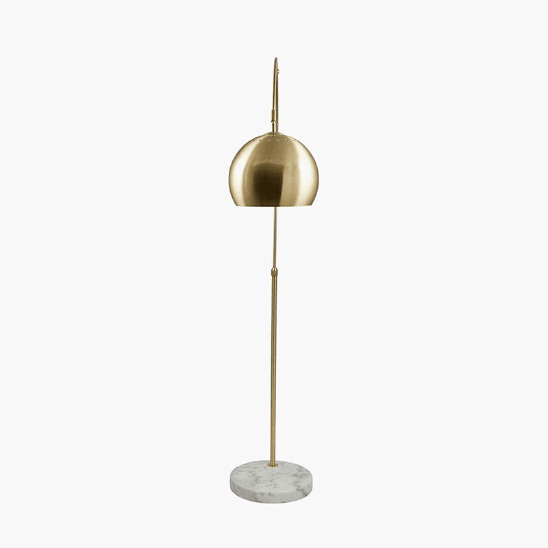 Feliciani Floor Lamp, H175cm, Brushed Brass and White Marble