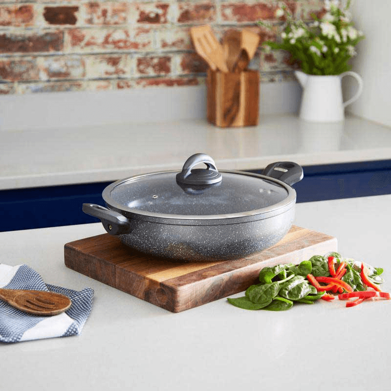 Cerastone Low Casserole Graphite, 30cm, Grey