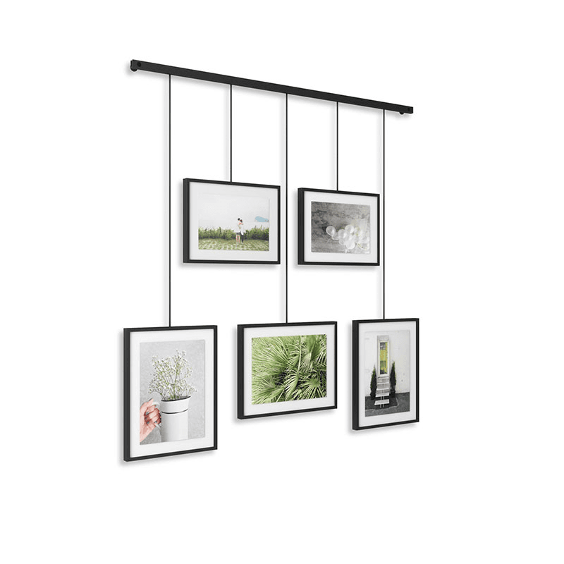Exhibit Set of 5 Hanging Photo Frames, Black