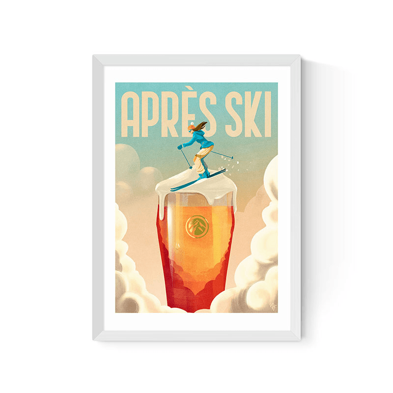 Mark Harrison Apres Ski II Print, A2, White Frame