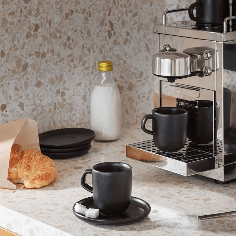 Nordic Kitchen Espresso cup with saucer, Black