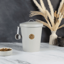 Image showing the Cantina Pet Food Canister & Scoop, 7L, Light Grey product.