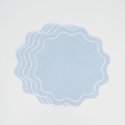 Image showing the Bella Set of 4 Placemats, D40cm, Blue &  White product.