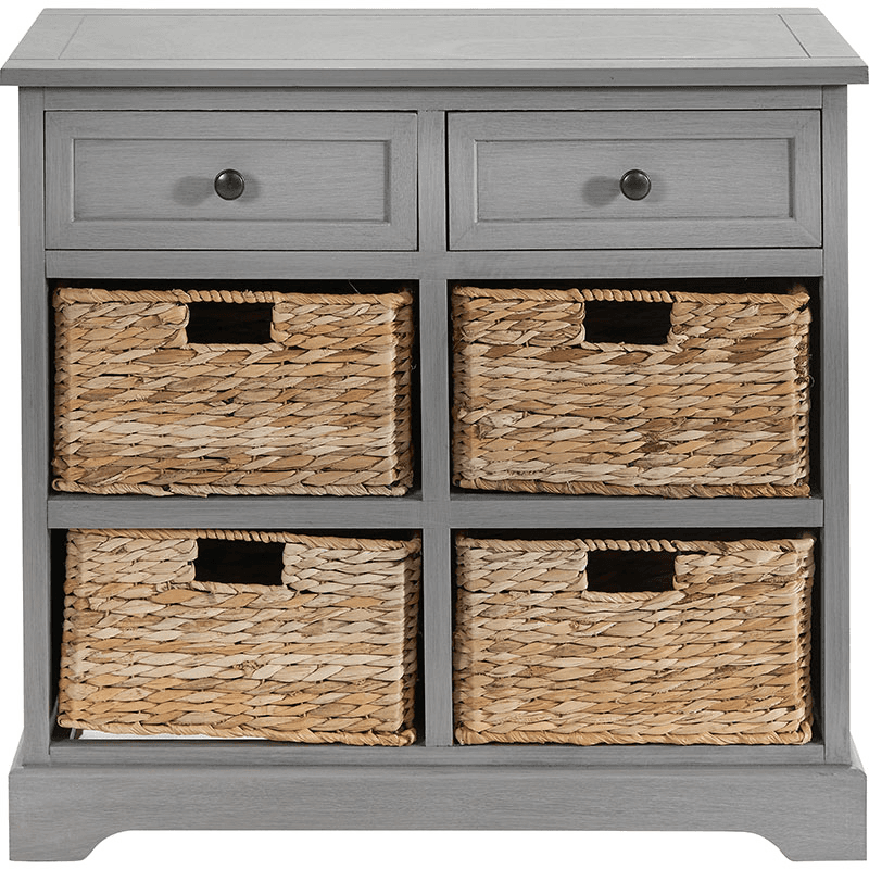 Devonshire 2 Drawer Basket Unit, Grey