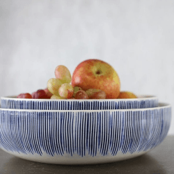 Image showing the Karuma Serving Bowl, D26cm, Blue and White product.