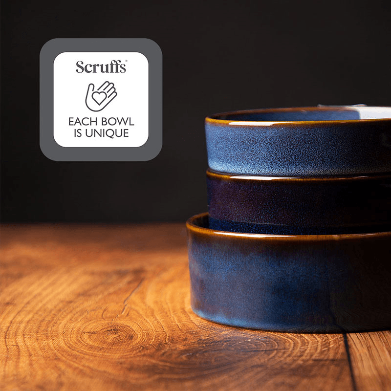 Reactive Glaze Dog Bowl, D15cm, Midnight Blue