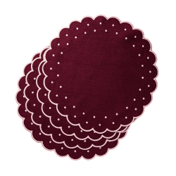 Image showing the Daisy Set of 4 Placemats, D40cm, Burgandy product.