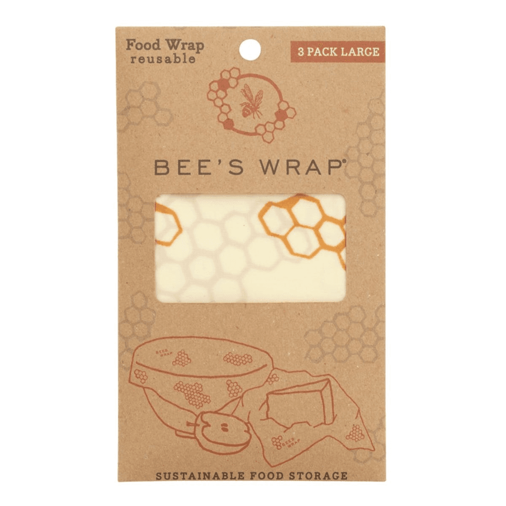 Bee's Wrap Print Pack of 3 large food wraps, 33 x 36cm