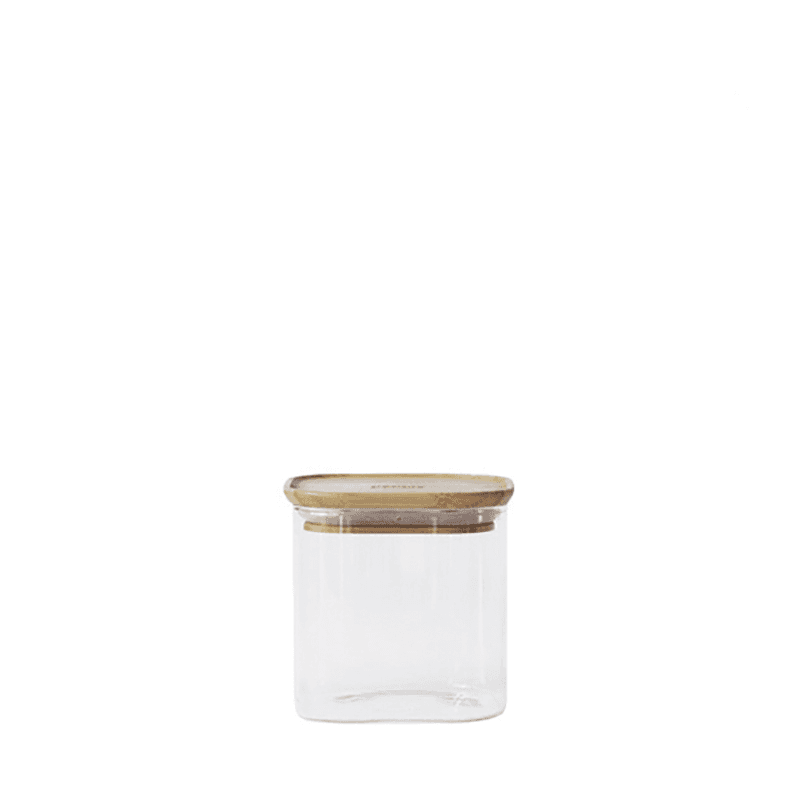 Glass Food Storage With Bamboo Lid, 800ml, Clear