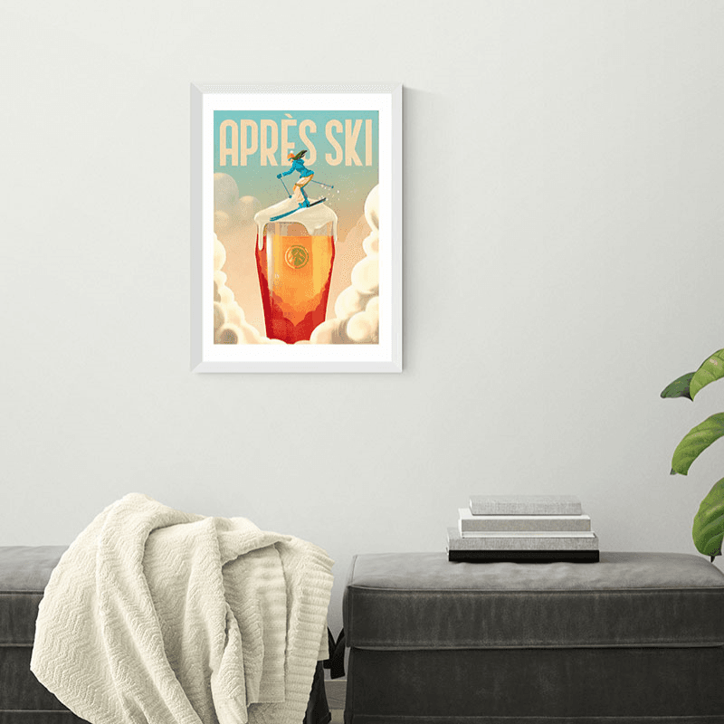 Mark Harrison Apres Ski II Print, A2, White Frame