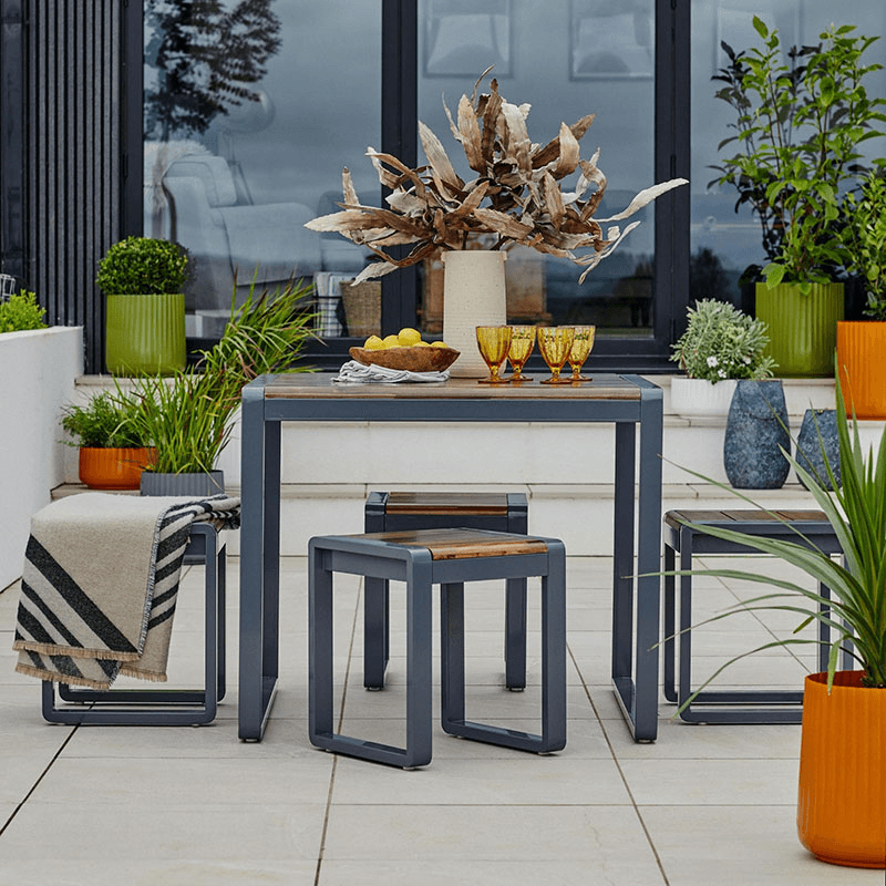 Spitalfields Square 5 Piece Furniture Set, Brown/Grey