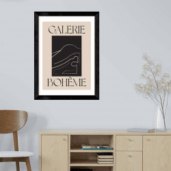 Image showing the Flower Love Child La Vie Boheme Print, Black product.