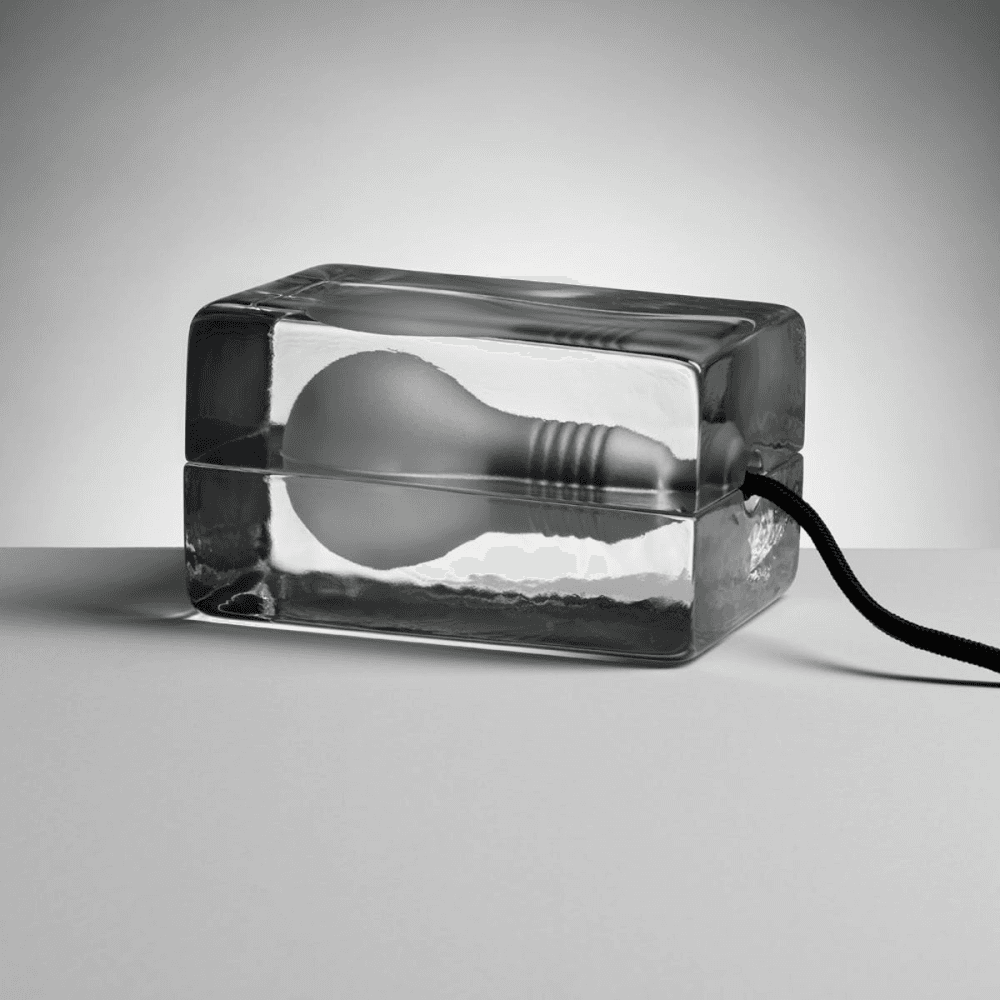 Block Lamp, H15 x W10cm, Clear