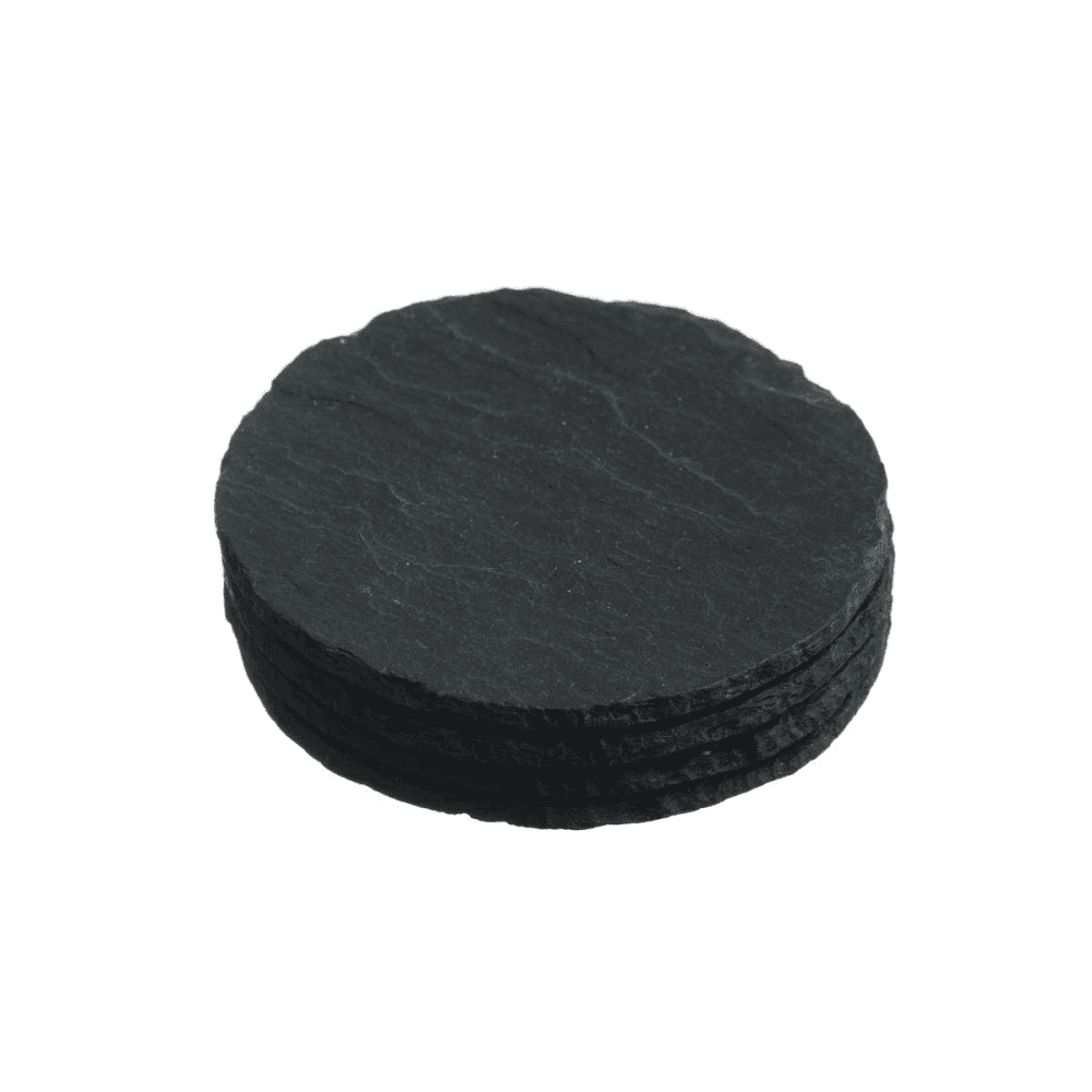 Set of 4 round coasters, D11cm, Slate