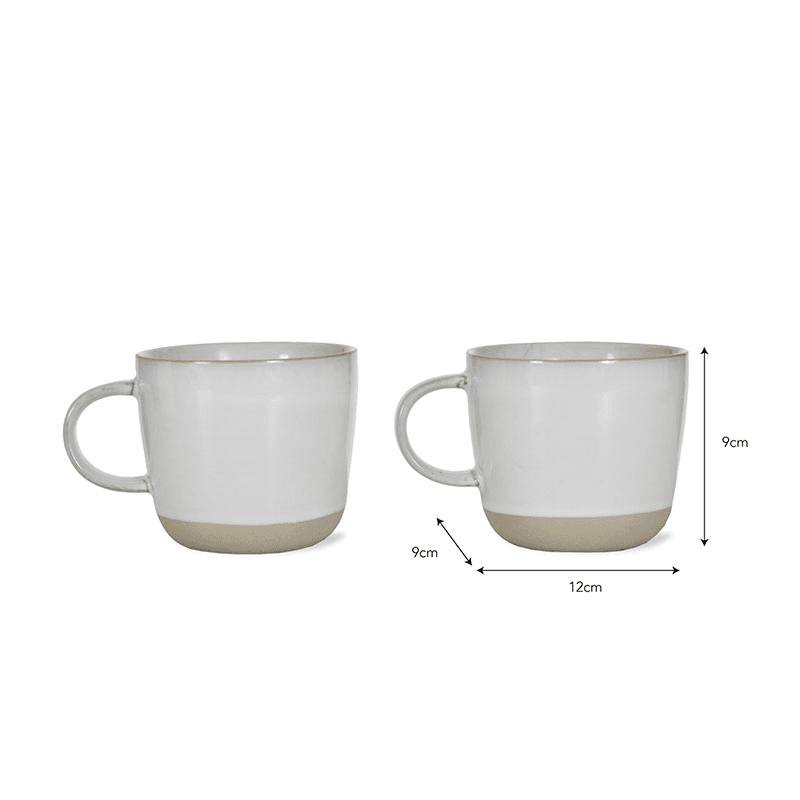 Holwell Pair of Mugs, H9cm, White