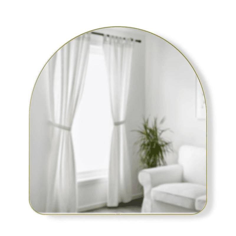 Hubba Arched Mirror, 87 x 92cm, Brass