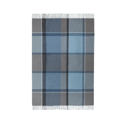Image showing the Manhattan Plaid Throw, H200cm x W130cm, Steel Blue/Dusty Ocean product.