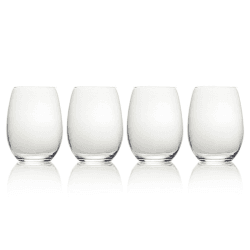 Image showing the Julie Set of 4 Stemless Wine Glasses, 584ml, Clear product.