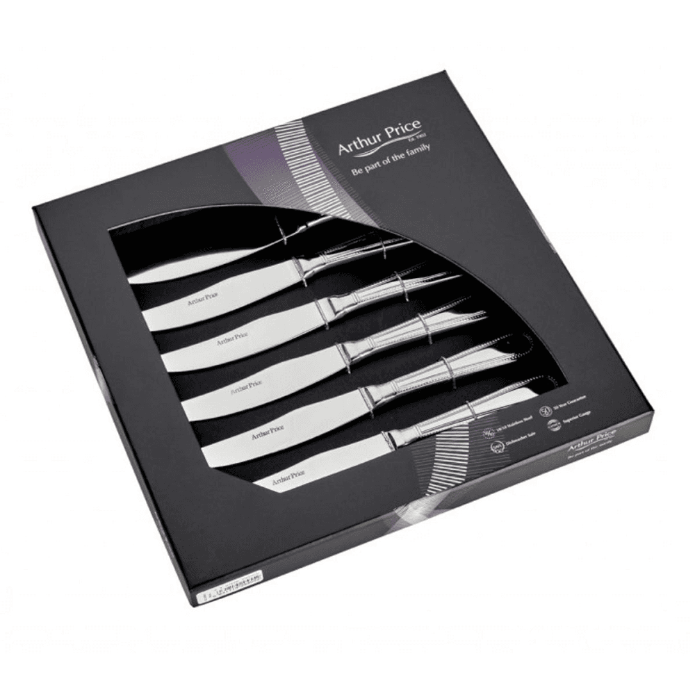 Bead Set of 6 steak knives, Stainless Steel