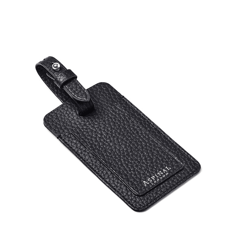 Luggage Tag, H11.5 x W6.5cm, Black Pebble
