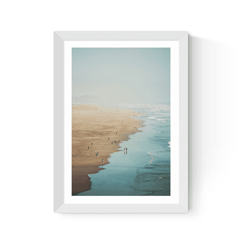 Oh Fine! Art Ocean Beach Print, A3, White Frame