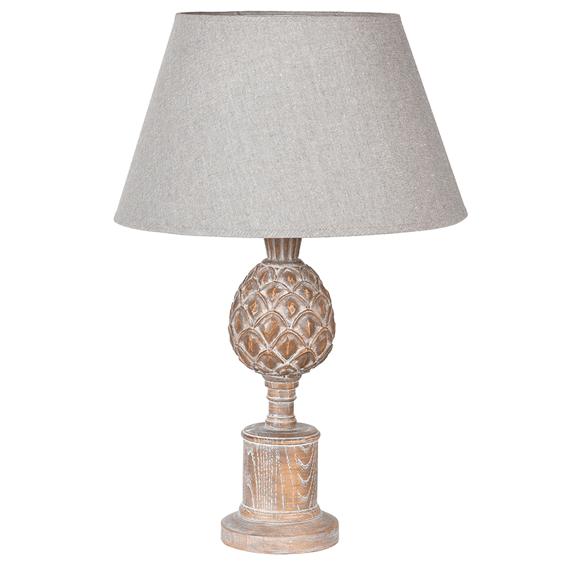 Acorn Table Lamp with Linen Shade, H60cm, Natural
