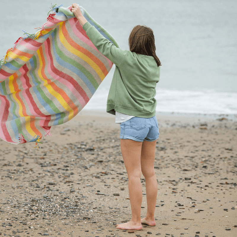 Stripe Throw, 150 x 183cm, Rainbow Grey