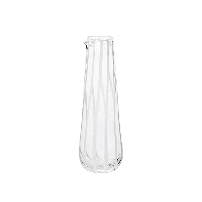 Stripe Jug, 800ml, Clear & White