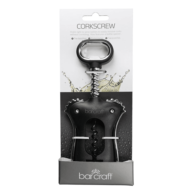 Double Handled Winged Corkscrew, Black