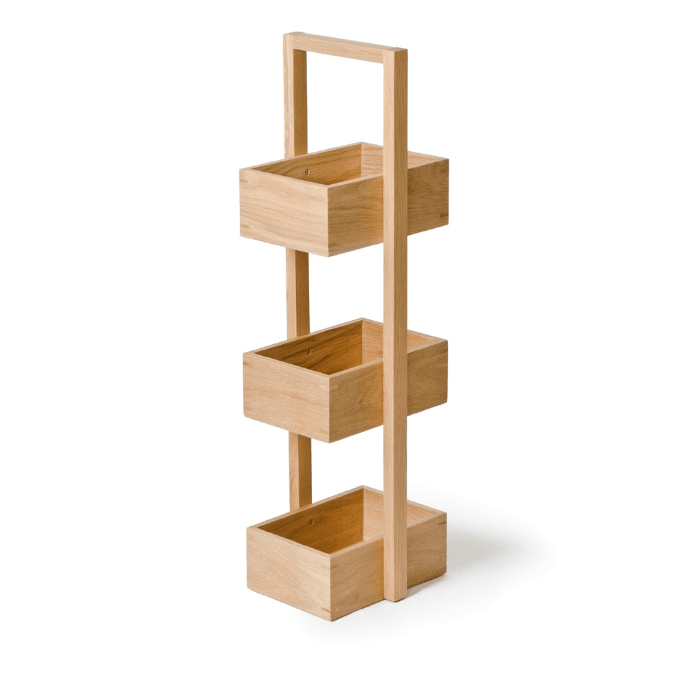 Mezza 3 tier caddy, H84 x W22 x D26cm, Oak
