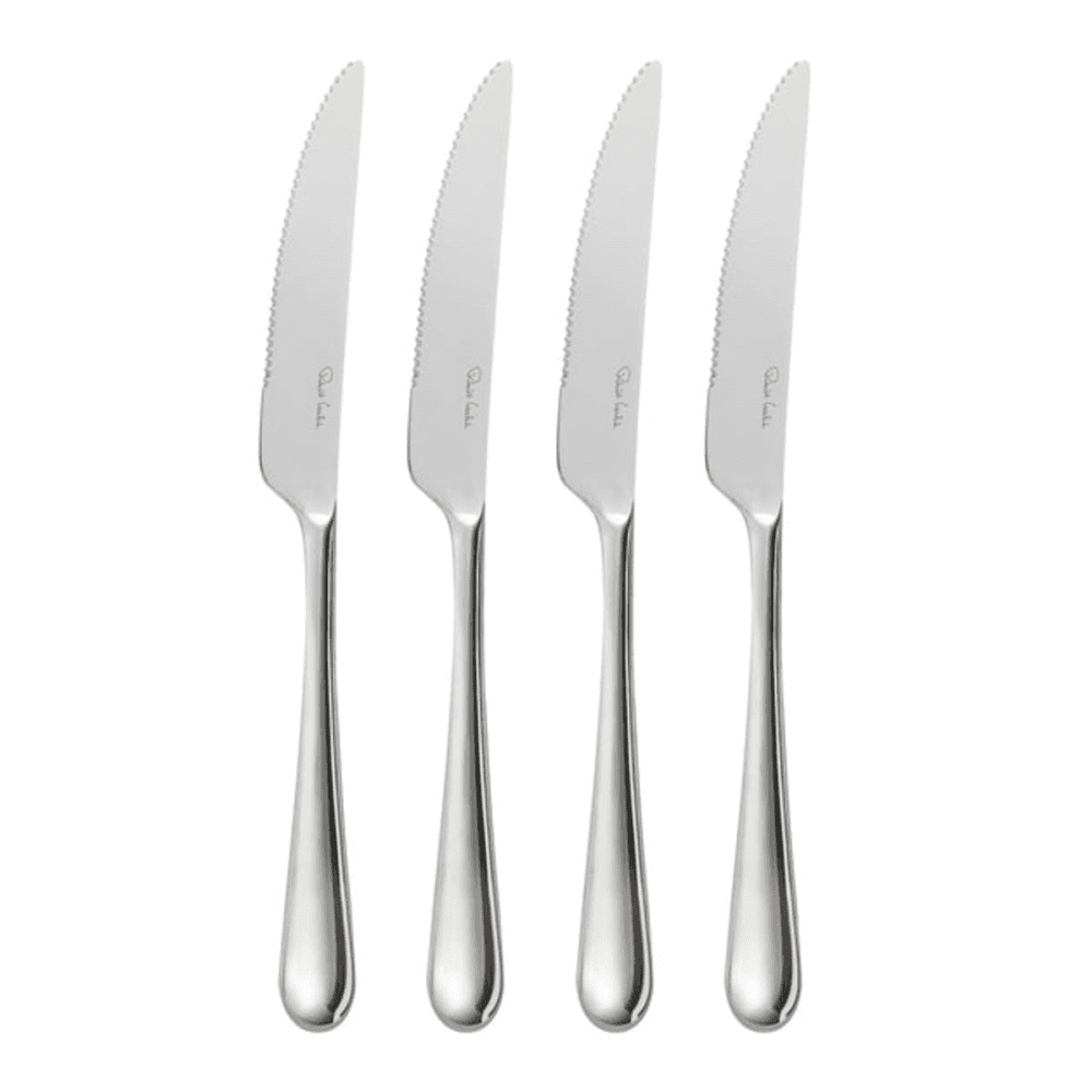 Kingham Bright Set of 4 serrated steak knives, stainless steel