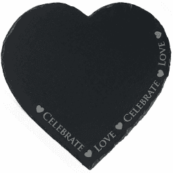 Image showing the Love & Celebrate Slate Serving Board, L30cm x W30cm, Black product.