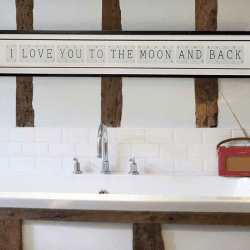 Image showing the I Love You To The Moon and Back Supersize Frame, W255 x H24cm, Black product.