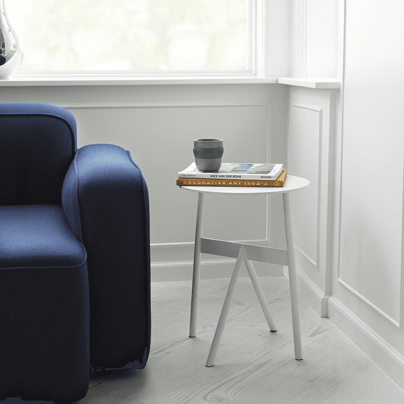 Stock Side Table, H46 x D37cm, White