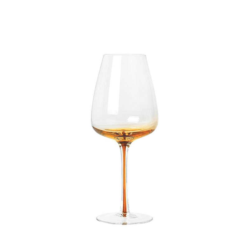 Mouth Blown White Wine Glass, H21cm, Amber